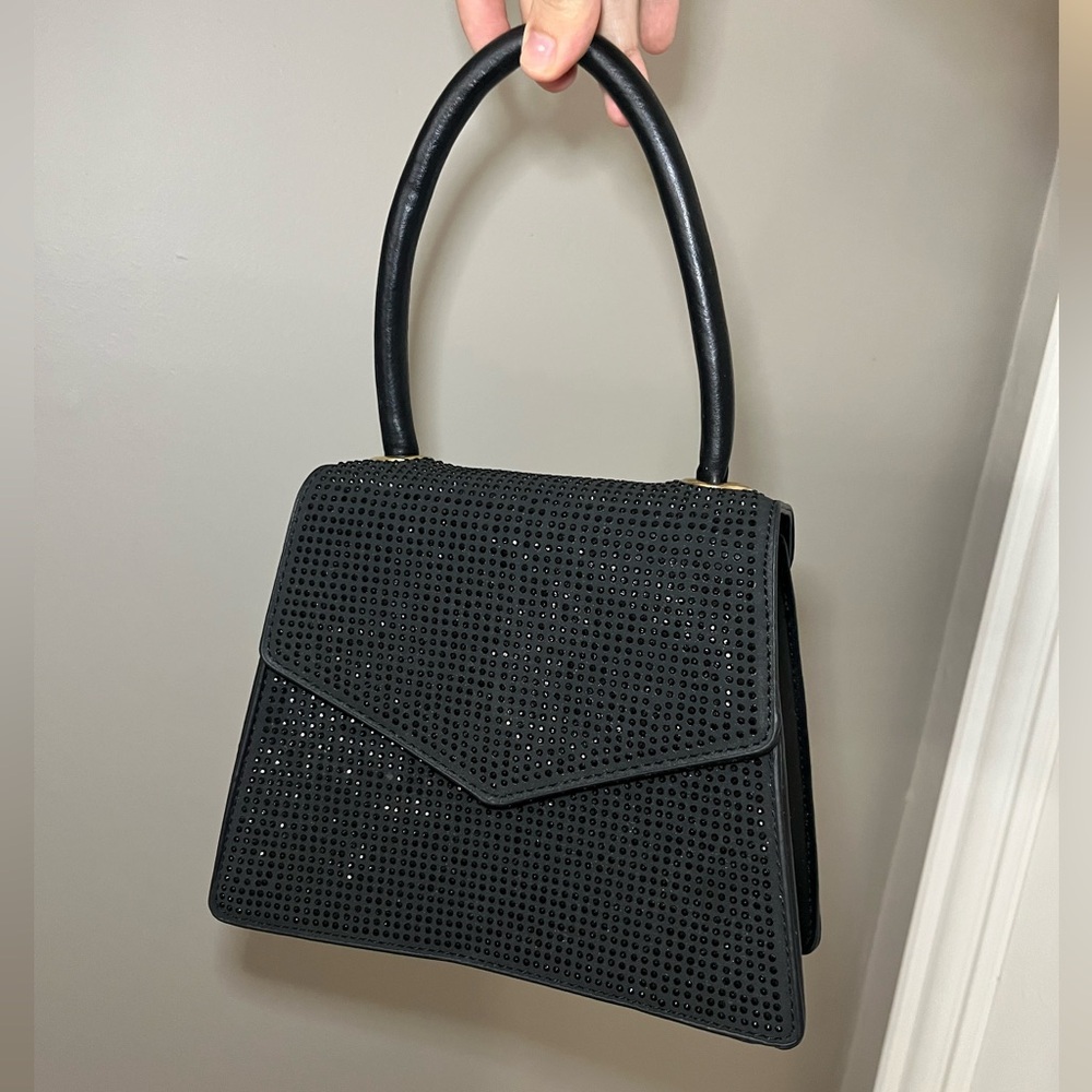 Black rhinestone handbag